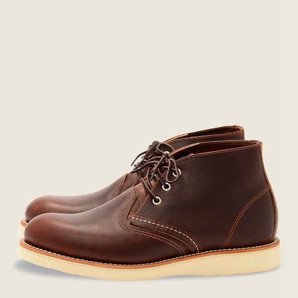 Red Wing Heritage Shoes Brown - Mens Work - Chukka Oil-slick Leather - 2168-IDVRF